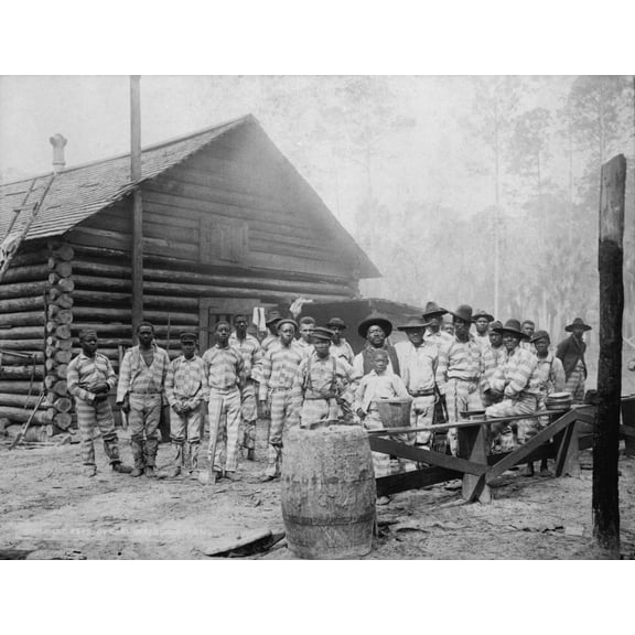 Large Group Of African American Men Includes A Very Young Prisoner. African Americans Were Arrested And Imprisoned For Trivial Or Trumped Charges And Then Leased Out For Hard Labor. 1898. History (24