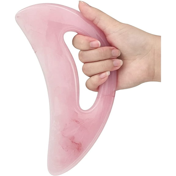 Large Gua Sha Massage Tool, Pink, Lymphatic Drainage, Muscle Scraping, Body Sculpting