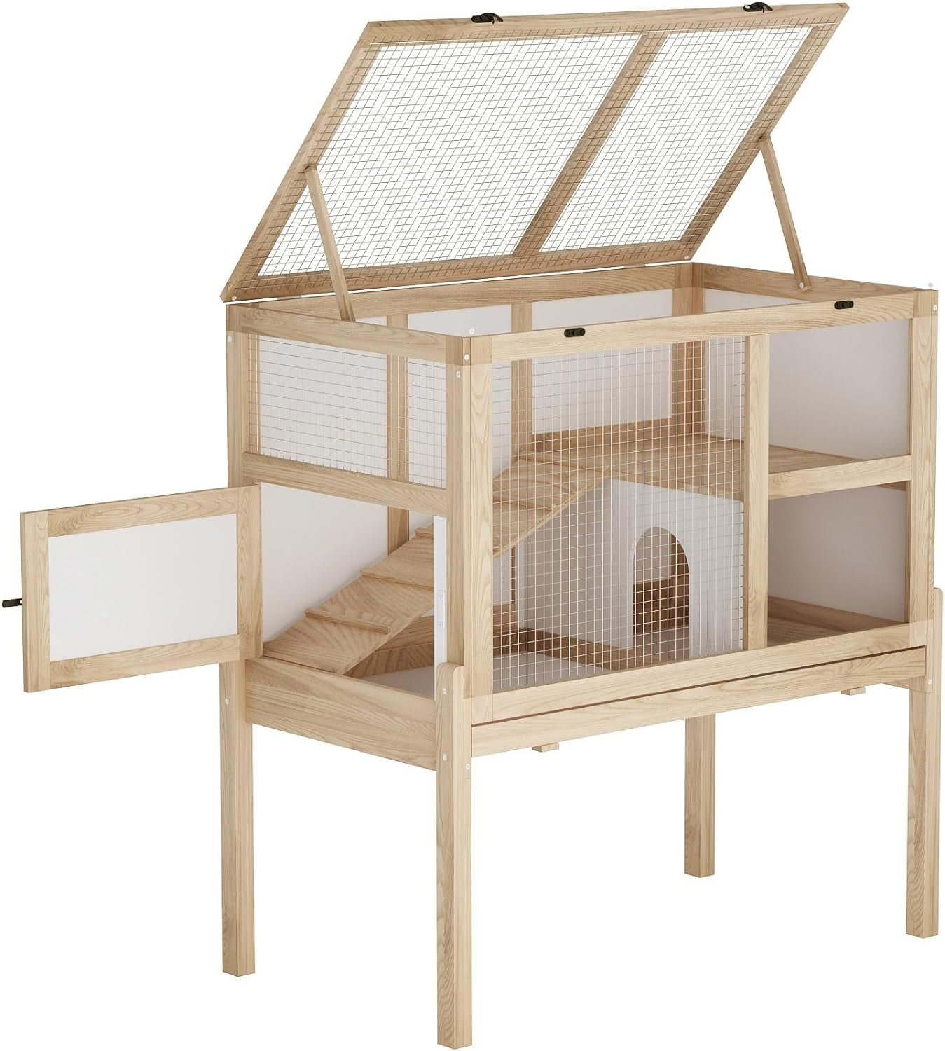 Indoor Guinea Pig Cages Bunny Cage Wooden With Stand Rabbit