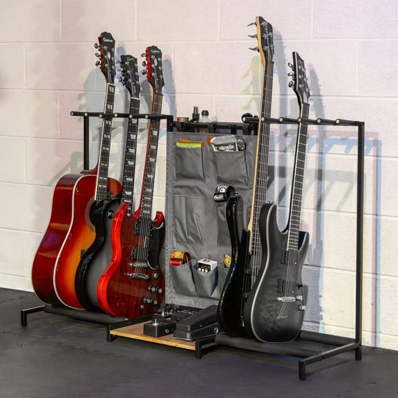 Large Guitar Organizer Rack, Floor Stand Holds 10 Guitars, Equipment Accessory Storage, The Headliner