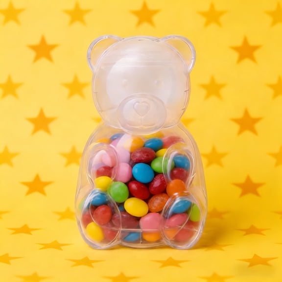 Large Gummy Bear Containers, Clear Gummy Bear Shaped Candy Holder for Valentine's Day, Big Plastic Bear Container, Reusable Bears Shaped Gift Box for Candy, Party Favors & Festive Storage