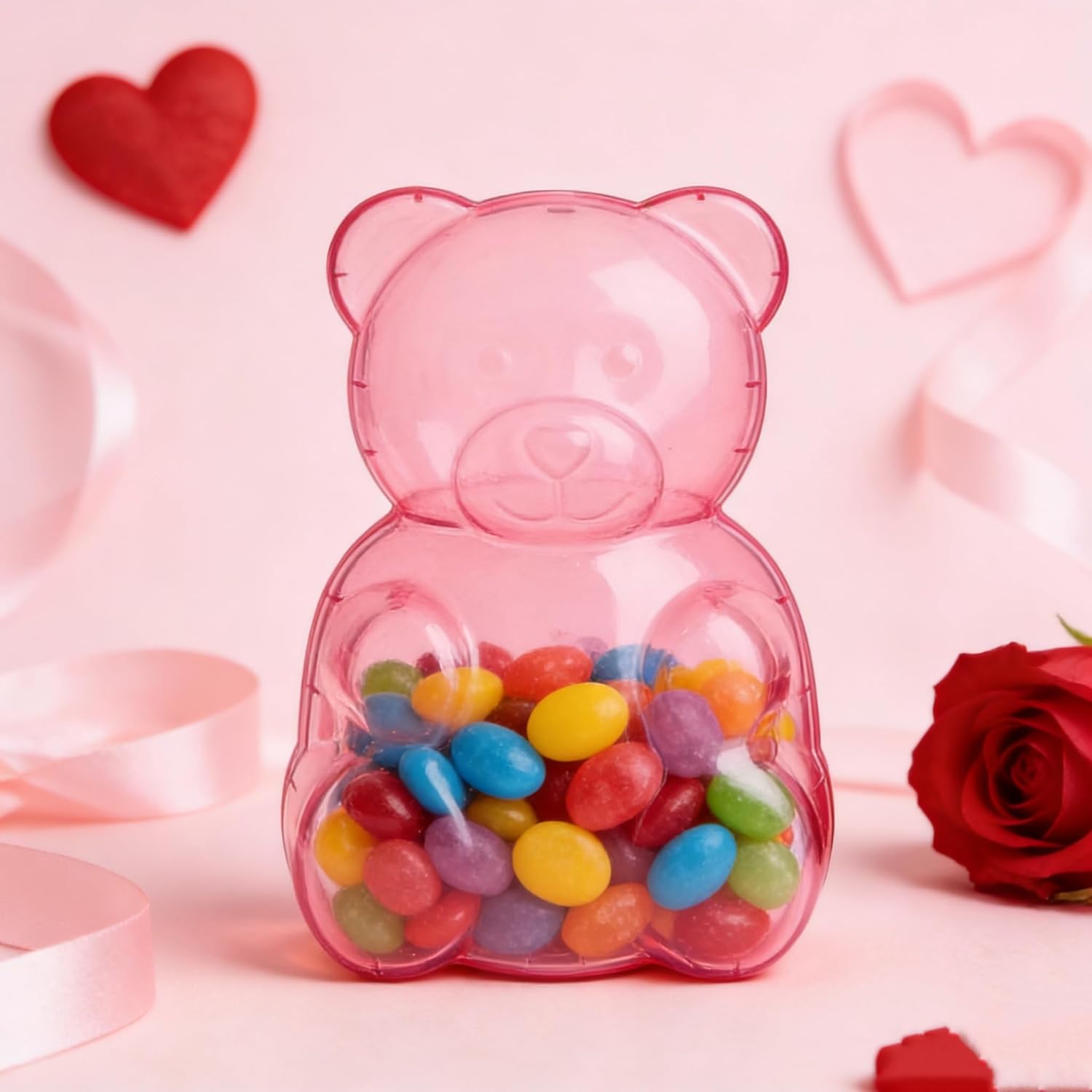 Large Gummy Bear Containers Plastic, Valentine’s Day Gummy Bear ...