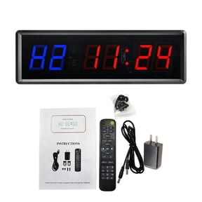 Large Gym Timer Clock Gym Stopwatch Count Down/Up Workout Timers Interval Clock with Remote LED Interval Training Timer