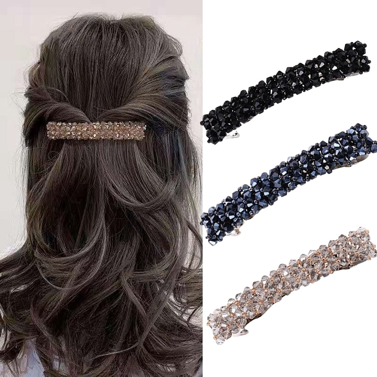 Large Hair Barrettes for Women French Vintage Snap Hair clips