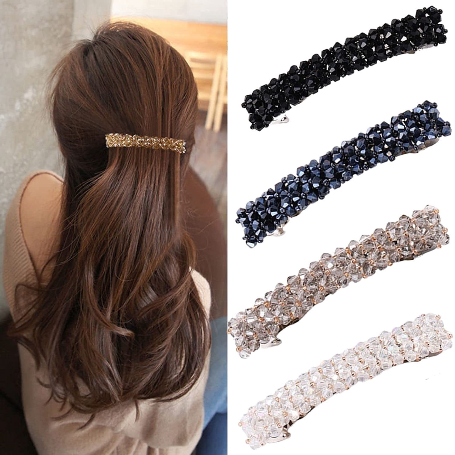 Large Hair Barrettes for Women French Vintage Snap Hair 