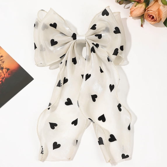 Large Hair Bow Clips For Women Silk Ribbon Bows French Hair Accessories Elegant Barrettes For Girls Long Tail Hair Clips