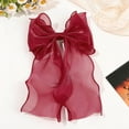 thumbnail image 1 of Large Hair Bow Clips for Women - Bright Silk Long Tail French Ribbon Bows Hair Accessories for Girls, 1 of 3