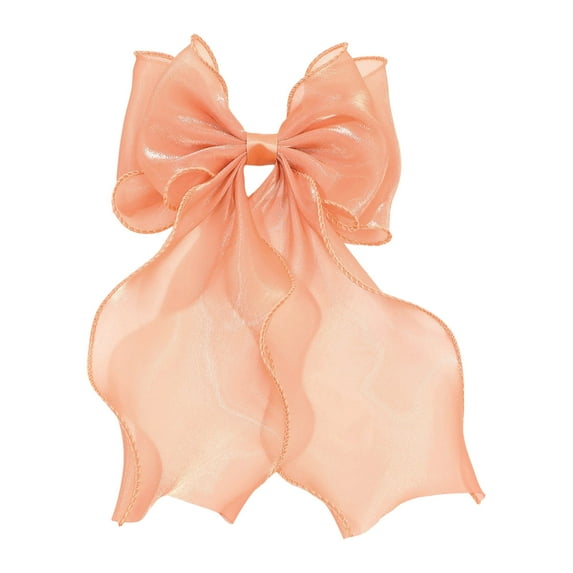 Large Hair Bow Clips for Women Bright Silk Ribbon Hair Accessories with Long Tail Design Elegant French Style Hair Bows for Girls