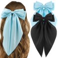 thumbnail image 1 of Large Hair Bows, 2PCS Satin Hair Ribbons Bow Hair Clips, Oversized Long Tail Hair Bow Barrette Satin Hair Bows Cute Hair Accessories for Women Girls, 1 of 7