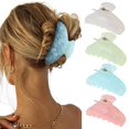 thumbnail image 1 of Large Hair Claw Clips 4Pcs Acrylic Non-Slip Banana Big Strong Hold Hair Clips Thick Hair Barrettes for Women, 1 of 11