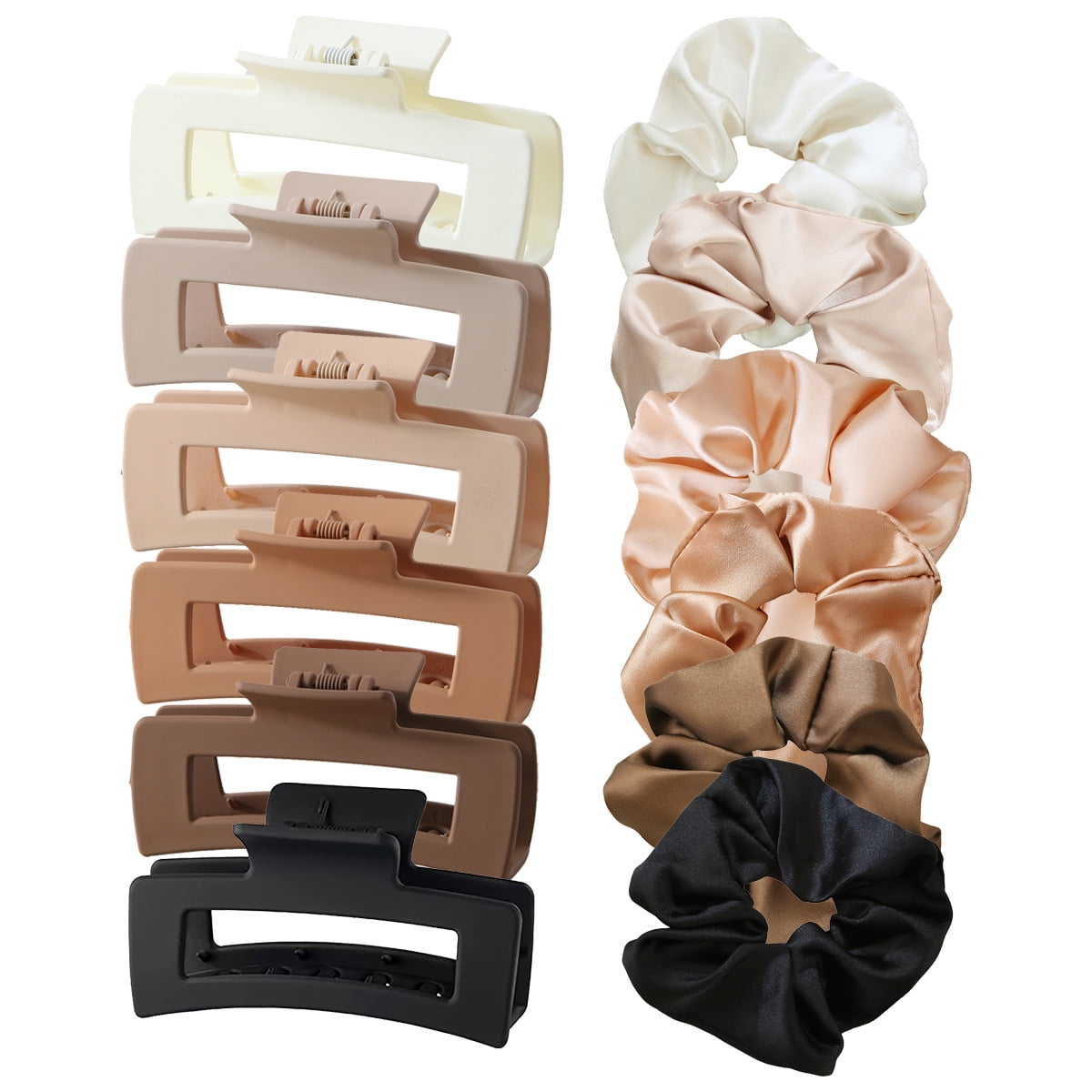 Large Hair Claw Clips Set, 12 Pack Matte Non-Slip Hair Clips for Women, Strong Hold for Thick Hair & Everyday Styling
