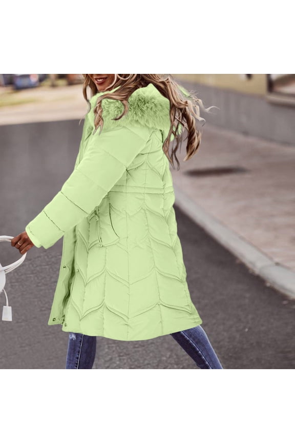 Large Hair Collar Feather Thickened Medium Long Korean Version Waist Padded Jacket Jacket Down Padded Woman Long Coats Women Womens Coats Jackets Winter Womens Jackets Fashion Cropped Thickened down