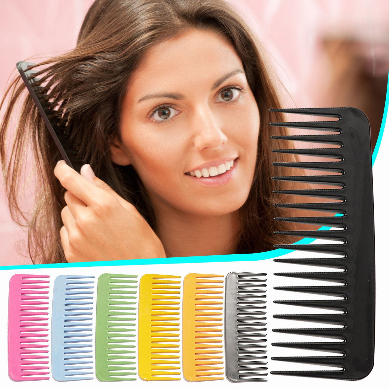 Large Hair Detangling Comb Wide Tooth Comb for Curly Hair Wet Dry Hair, No Handle Detangler Comb