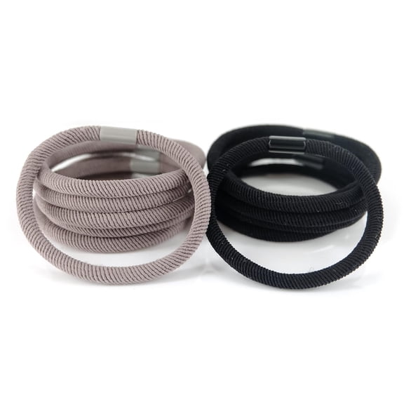 Large Hair Ties for Men and Women,Bracelets,No Damage, Ponytail Holders for Thick Hair (black gray)