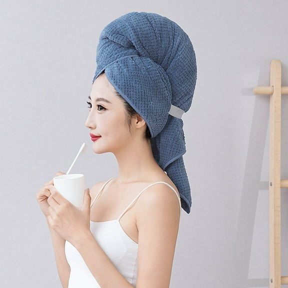 Large Hair Towel Wrap for Women, Microfiber Hair Towels, Absorbing Large Wrap with Elastic Strap, Hair Drying Towel Wrap for Hair Care, Hair Towel Wrap for Curly Hair Long & Short Hair