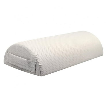 Large Half Moon Bolster Pillow for Legs, Knees, Lower Back and Head, Lumbar Support Pillow for Bed, Sleeping for Ankle and Foot Comfort, White