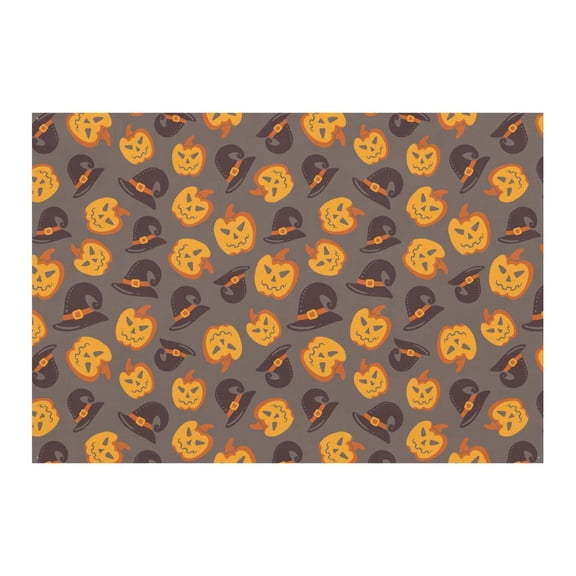 Large Halloween Backdrop 7x5ft - Scary Ghost Pattern with Full Moon and Black Cat Illustration