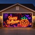 thumbnail image 1 of Large Halloween Garage Door Backdrop Pumpkin Bat Moon Print Front Yard Halloween Outdoor Decorations Seasonal Decor Curtain, 1 of 5