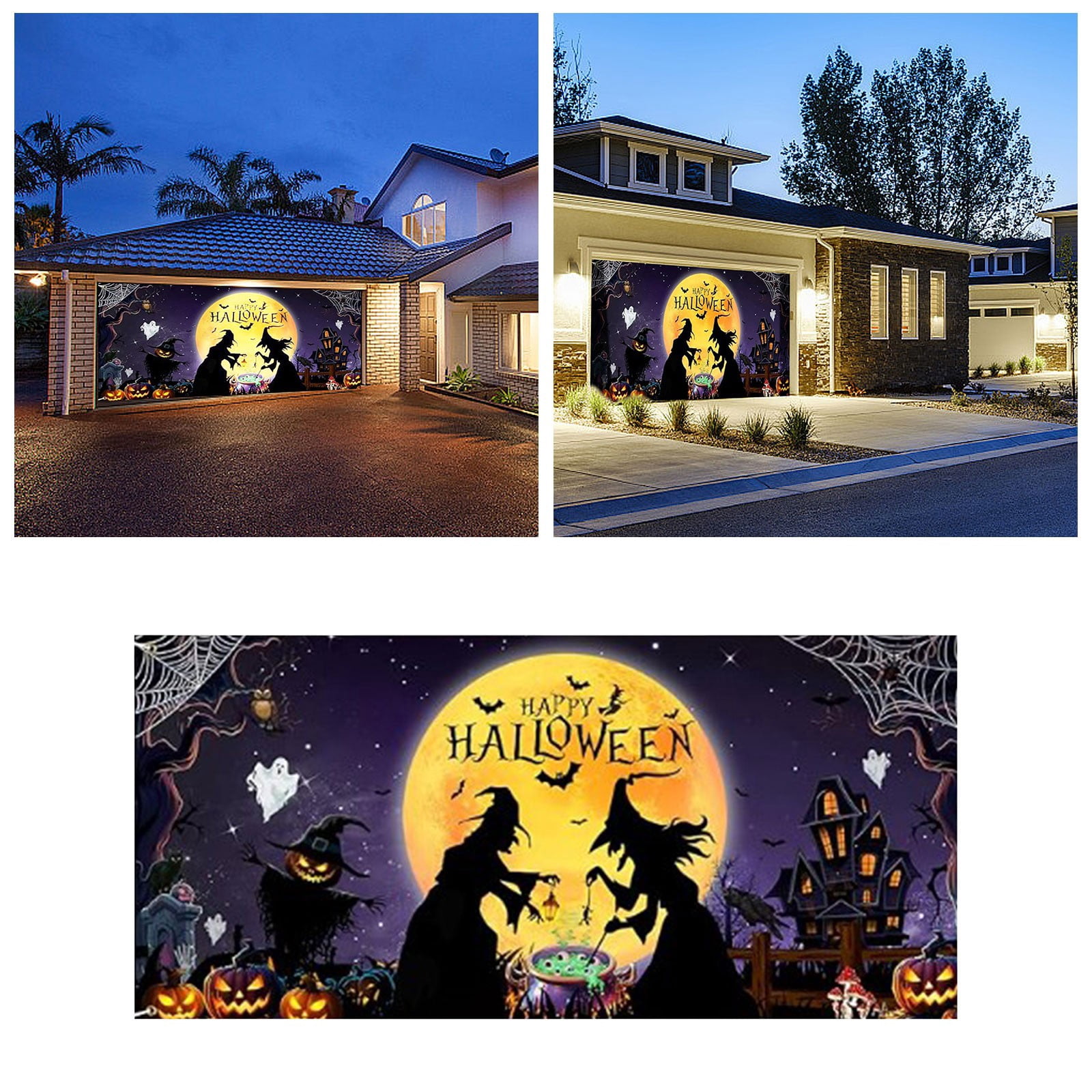Large Halloween Garage Door Decorations, 6 x 13 Ft Halloween Garage
