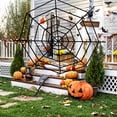 thumbnail image 1 of Large Halloween Spider Web Decoration, Durable Stretchy Fake Cobweb for Indoor Outdoor Party Yard Lawn, Realistic Giant Spider Web Prop for Haunted House, Holiday Decor, Black, 11.8ft Diameter, 1 of 2