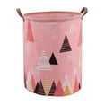 thumbnail image 1 of Large Hamper - Large Sized Storage Baskets with Handle, Collapsible & Convenient Home Organizer Containers for Kids Toys, Baby Clothing, Round - Color Triangle, 1 of 7