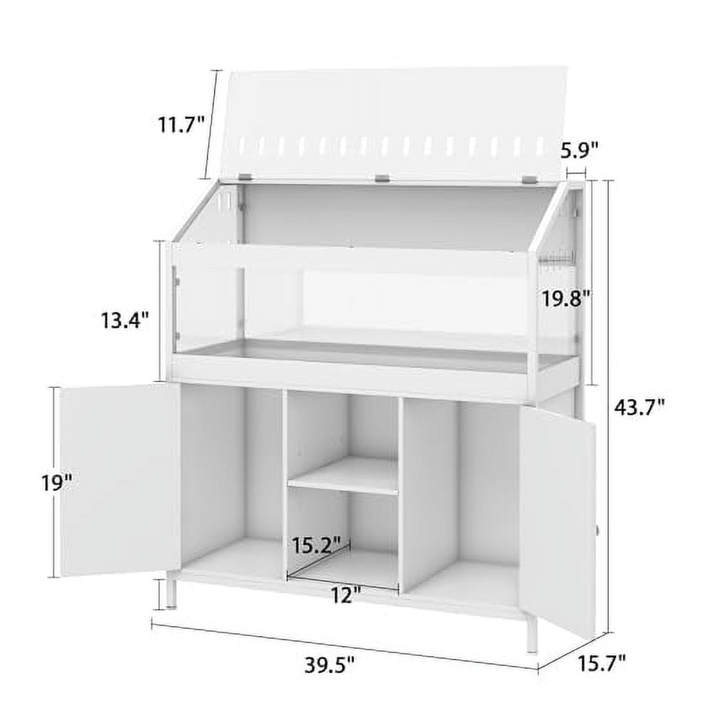 Image showcasing Large Hamster Cage with Storage Cabinet, 39.5