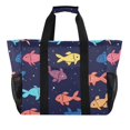thumbnail image 1 of Large Hand-Held Storage Bag Kitchen Reusable Grocery Bags， Travel Tote Bags， Waterproof Tote，Laundry Bag，Beach Bag， Pool Bag Beautiful Fish Seamless, 1 of 8
