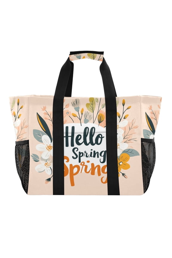 Large Hand-Held Storage Bag Kitchen Reusable Grocery Bags Travel Tote Bags Waterproof ToteLaundry BagBeach Bag Pool Bag Beautiful Spring