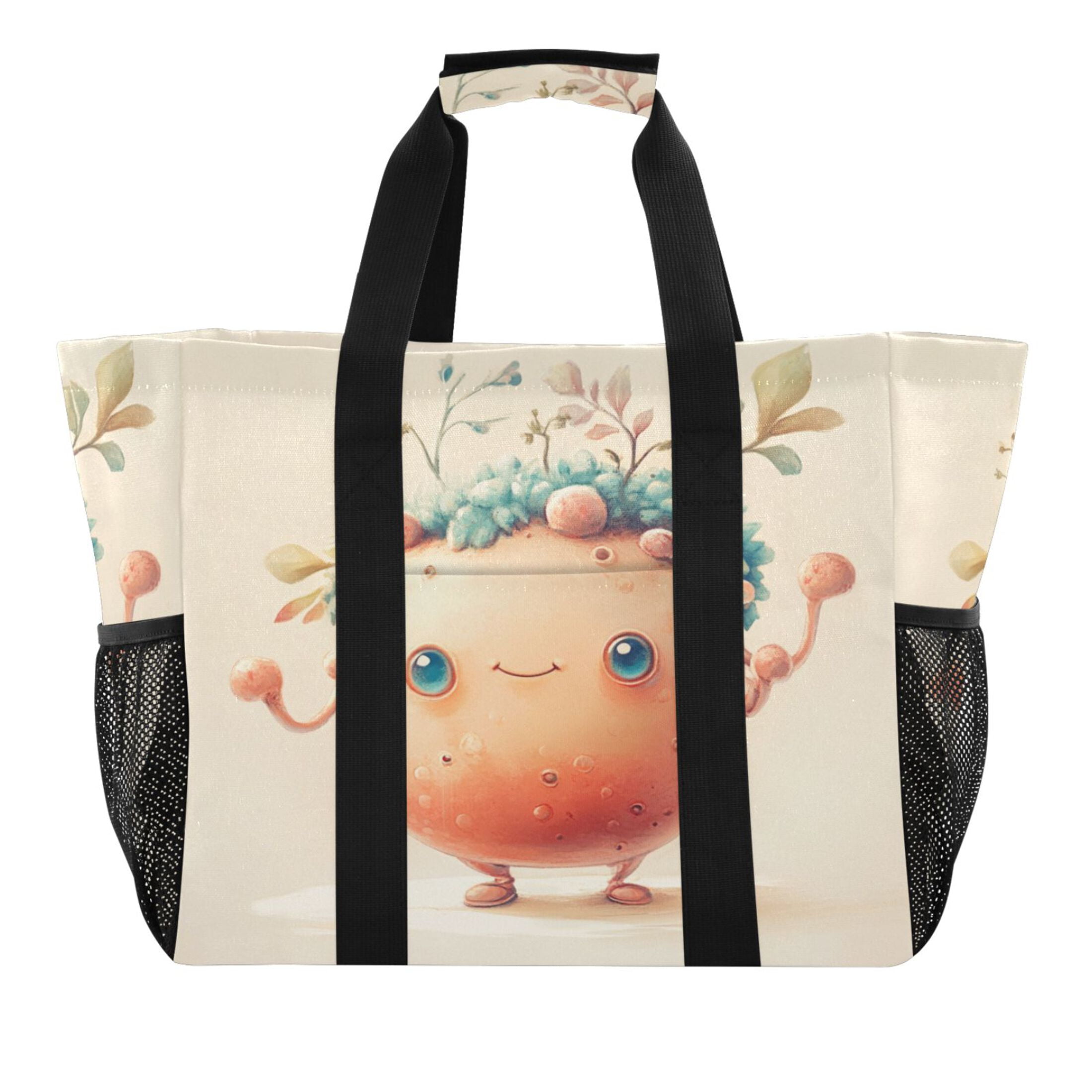 Large Hand-Held Storage Bag Kitchen Reusable Grocery Bags, Travel Tote ...