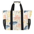 thumbnail image 1 of Large Hand-Held Storage Bag Kitchen Reusable Grocery Bags， Travel Tote Bags， Waterproof Tote，Laundry Bag，Beach Bag， Pool Bag Cartoon Lotus Pattern, 1 of 8