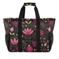 thumbnail image 1 of Large Hand-Held Storage Bag Kitchen Reusable Grocery Bags， Travel Tote Bags， Waterproof Tote，Laundry Bag，Beach Bag， Pool Bag Christmas Red Flowers, 1 of 8