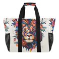 thumbnail image 1 of Large Hand-Held Storage Bag Kitchen Reusable Grocery Bags， Travel Tote Bags， Waterproof Tote，Laundry Bag，Beach Bag， Pool Bag Cool Colored Lion, 1 of 8