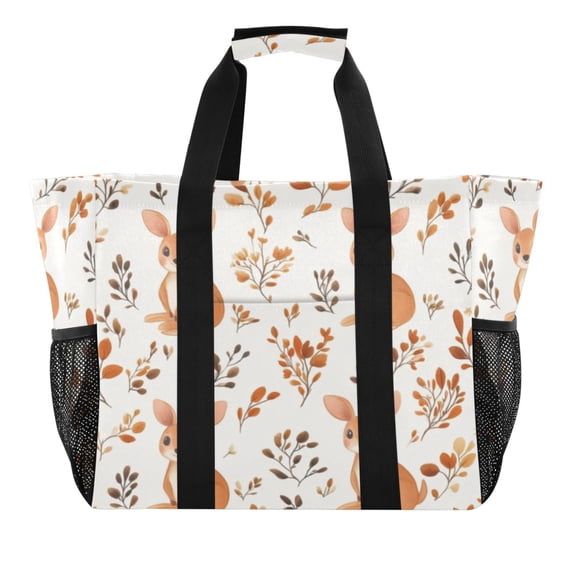 Large Hand-Held Storage Bag Kitchen Reusable Grocery Bags Travel Tote Bags Waterproof ToteLaundry BagBeach Bag Pool Bag Cute Cartoon Kangaroo