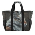 thumbnail image 1 of Large Hand-Held Storage Bag Kitchen Reusable Grocery Bags， Travel Tote Bags， Waterproof Tote，Laundry Bag，Beach Bag， Pool Bag Dark Gray Deer, 1 of 8