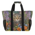 thumbnail image 1 of Large Hand-Held Storage Bag Kitchen Reusable Grocery Bags， Travel Tote Bags， Waterproof Tote，Laundry Bag，Beach Bag， Pool Bag Garden Cute Cat, 1 of 8