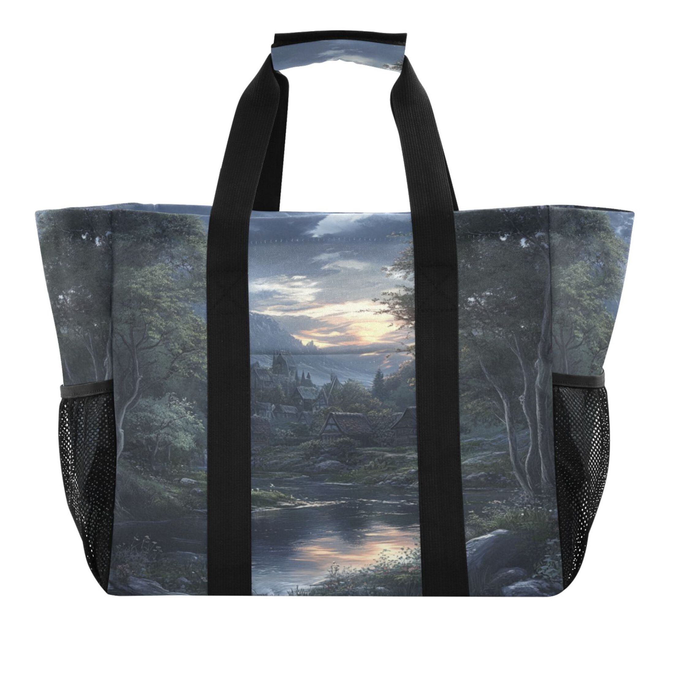 Large Hand-Held Storage Bag Kitchen Reusable Grocery Bags, Travel Tote ...