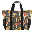 thumbnail image 1 of Large Hand-Held Storage Bag Kitchen Reusable Grocery Bags， Travel Tote Bags， Waterproof Tote，Laundry Bag，Beach Bag， Pool Bag Mushroom with Black Background, 1 of 8