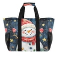 thumbnail image 1 of Large Hand-Held Storage Bag Kitchen Reusable Grocery Bags， Travel Tote Bags， Waterproof Tote，Laundry Bag，Beach Bag， Pool Bag Shawl Cute Snowman, 1 of 8
