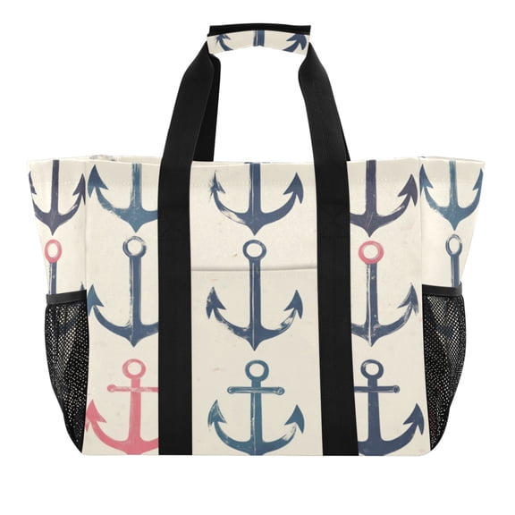 Large Hand-Held Storage Bag Kitchen Reusable Grocery Bags Travel Tote Bags Waterproof ToteLaundry BagBeach Bag Pool Bag Ship Anchor