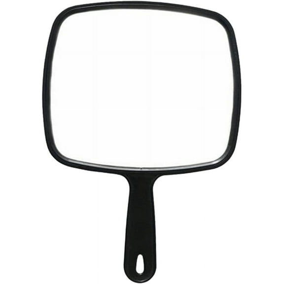 Large Hand Mirror, Salon Barber Hairdressing Handheld Mirror with Handle (Square ), can be Hung Up with The Handing Hole Or Handheld Use