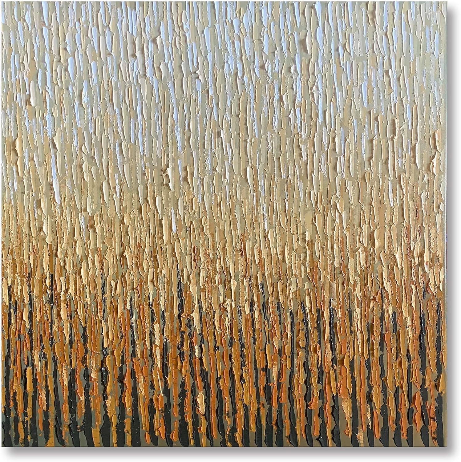 Large Hand Painted Brown Textured Oil Painting Contemporary Modern