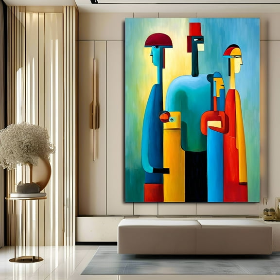 Large Hand-Painted Oil Painting - Abstract Modernist Impressionist Style, Vibrant Vertical Wall Art for Home, Office, Hotel, or Restaurant Decor, Large Canvas, Abstract Wall