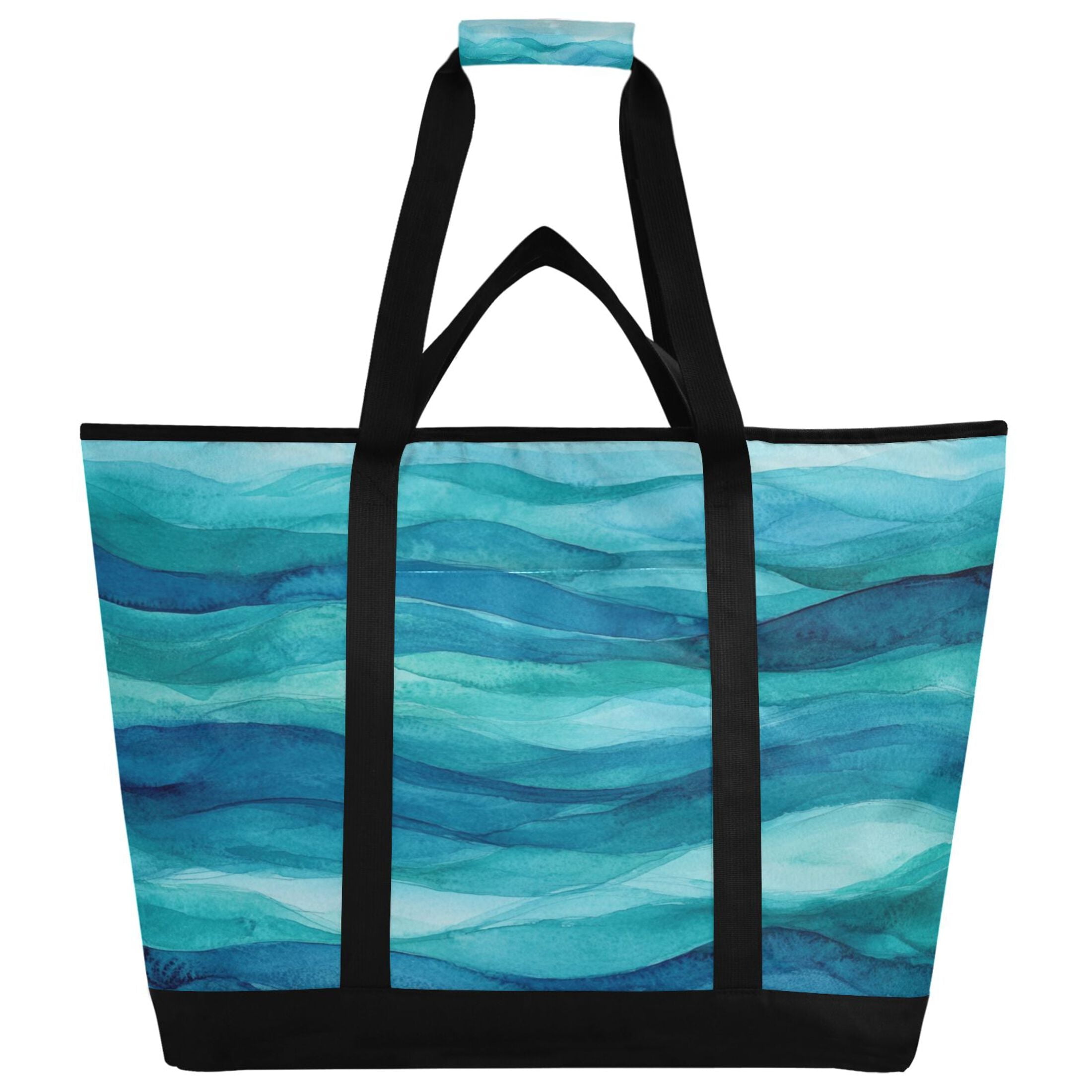 Large Hand-held Ice Pack Picnic Bag Insulation and Refrigeration Suitable for Shopping Picnics and Camping Beautiful Green Sea