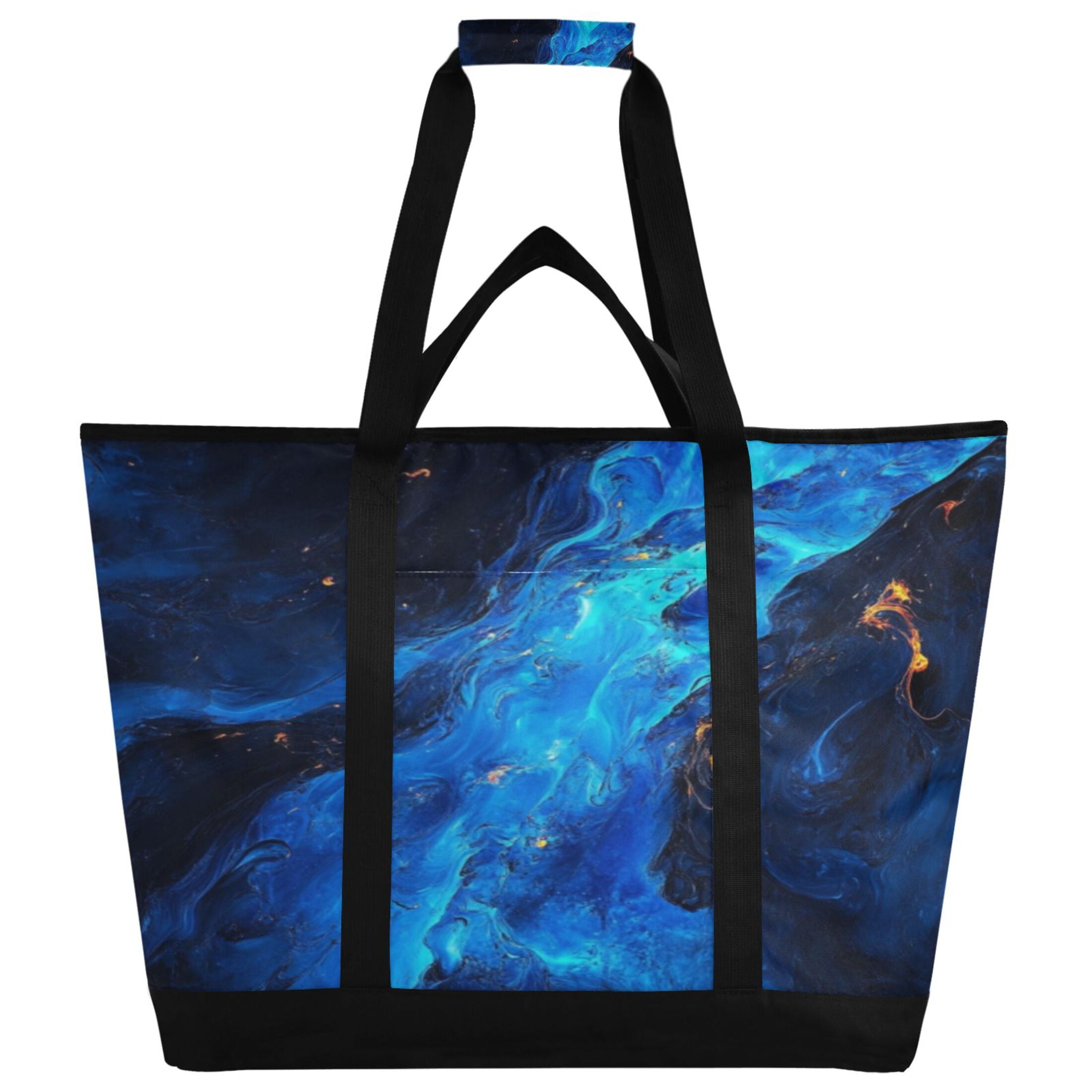 Large Hand-held Ice Pack Picnic Bag Insulation and Refrigeration Suitable for Shopping Picnics and Camping Blue Lava Picture