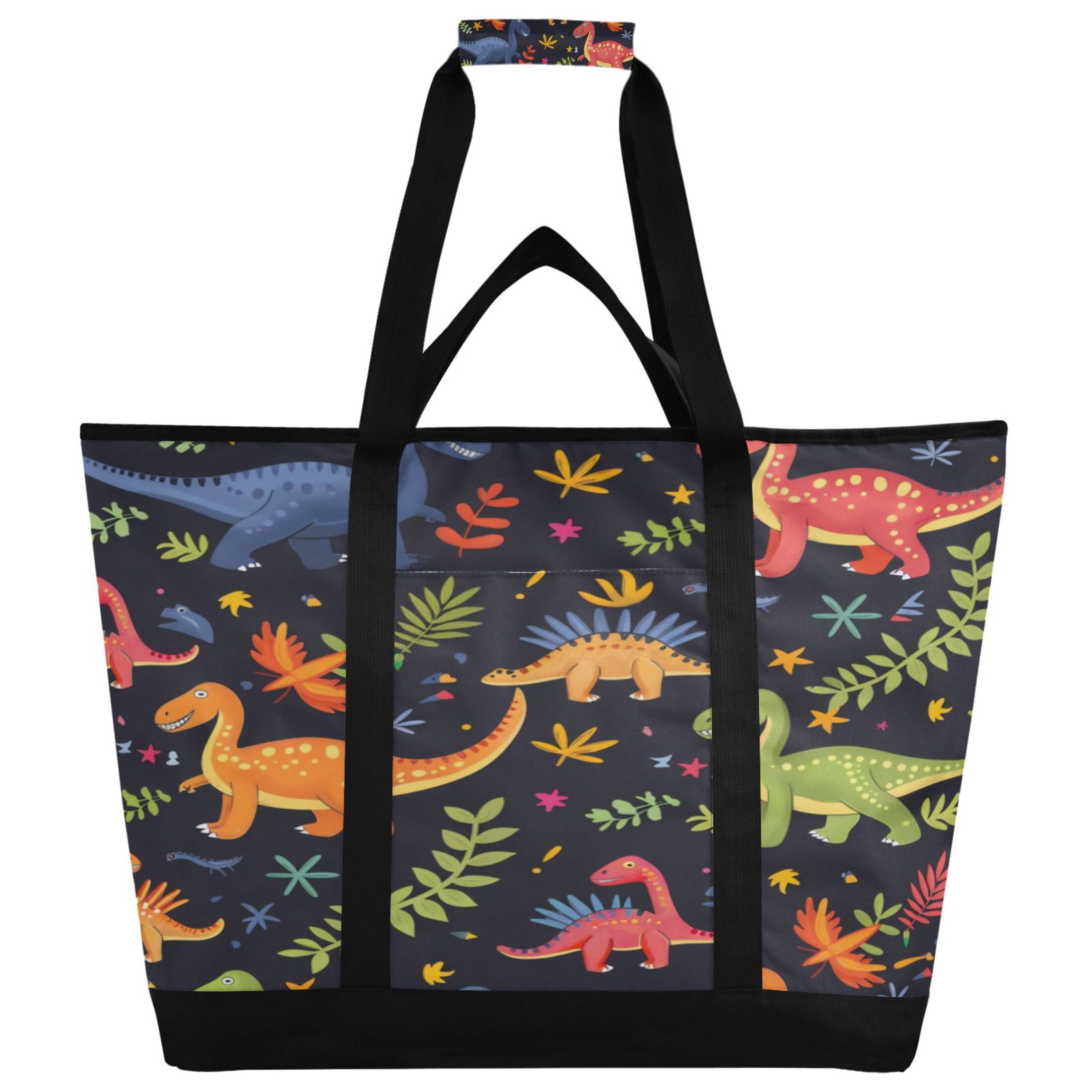 Large Hand-held Ice Pack Picnic Bag Insulation and Refrigeration Suitable for Shopping Picnics and Camping Cartoon Dinosaur