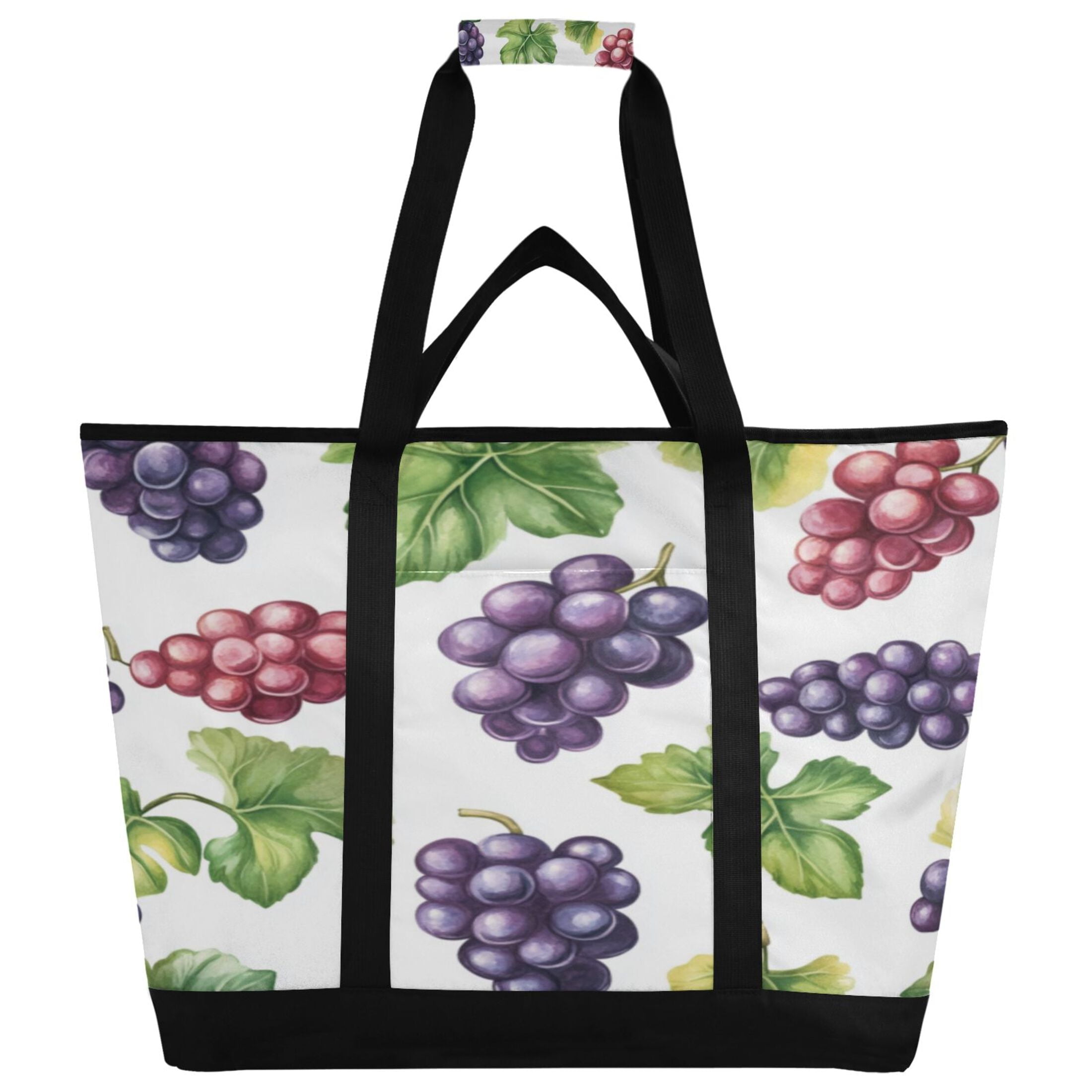 Large Hand-held Ice Pack Picnic Bag Insulation and Refrigeration Suitable for Shopping Picnics and Camping Cartoon Grape