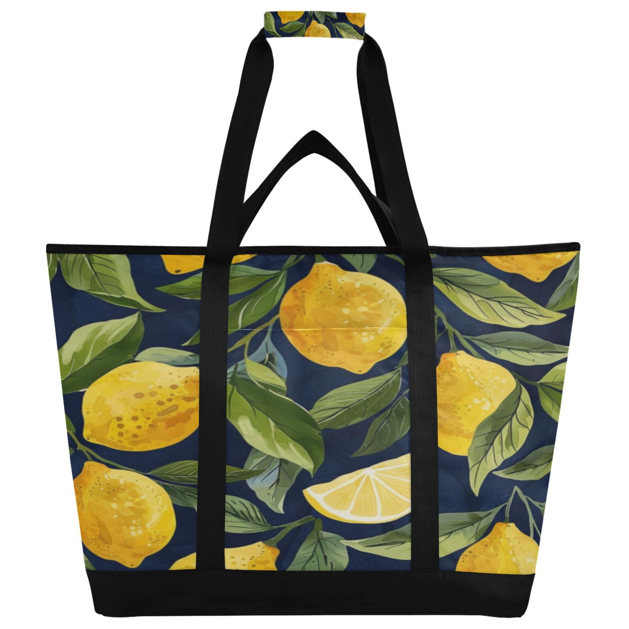 Large Hand-held Ice Pack Picnic Bag Insulation and Refrigeration Suitable for Shopping Picnics and Camping Cartoon Yellow Lemon