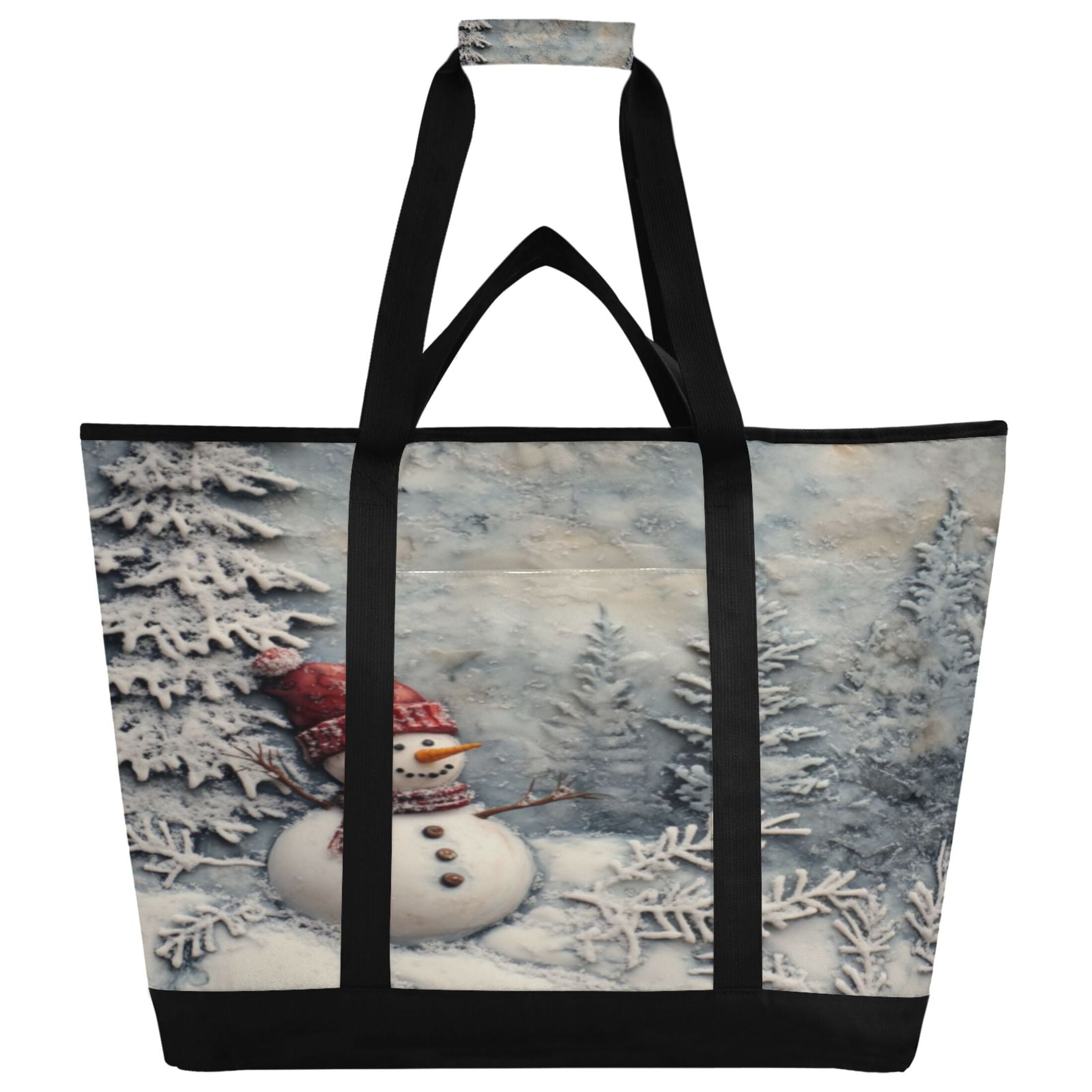 Large Hand-held Ice Pack Picnic Bag Insulation and Refrigeration Suitable for Shopping Picnics and Camping Christmas Tree and Snowman