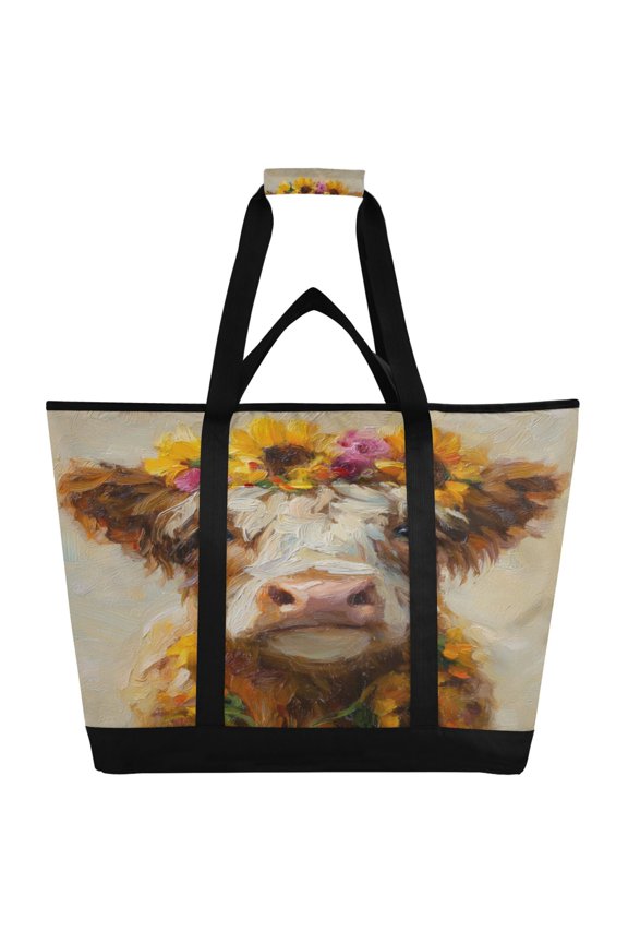 Large Hand-held Ice Pack Picnic Bag Insulation and Refrigeration Suitable for Shopping Picnics and Camping Cute Calf