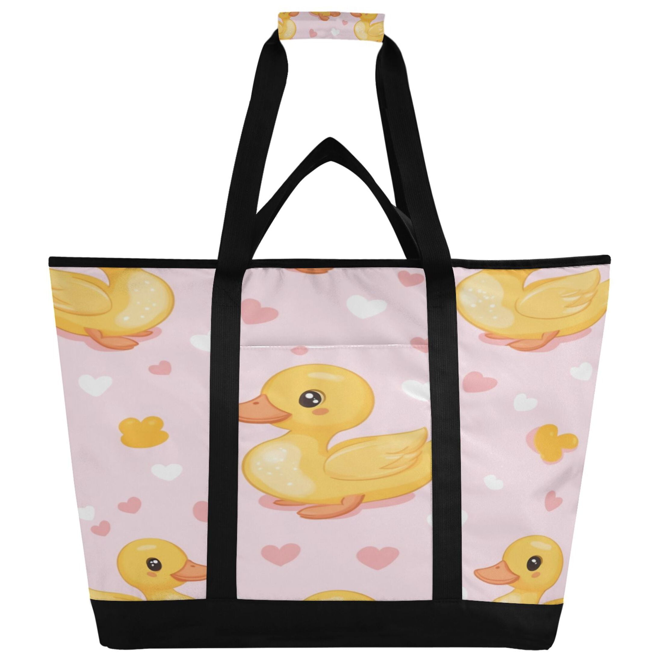 Large Hand-held Ice Pack Picnic Bag Insulation and Refrigeration Suitable for Shopping Picnics and Camping Cute Yellow Duckling